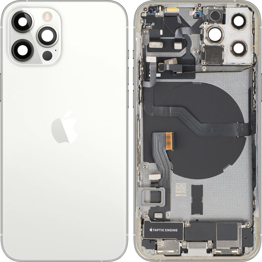 Pokrov baterije Apple iPhone 12 Pro, z srednjim ohišjem, popolni deli, srebrna, zamenjava