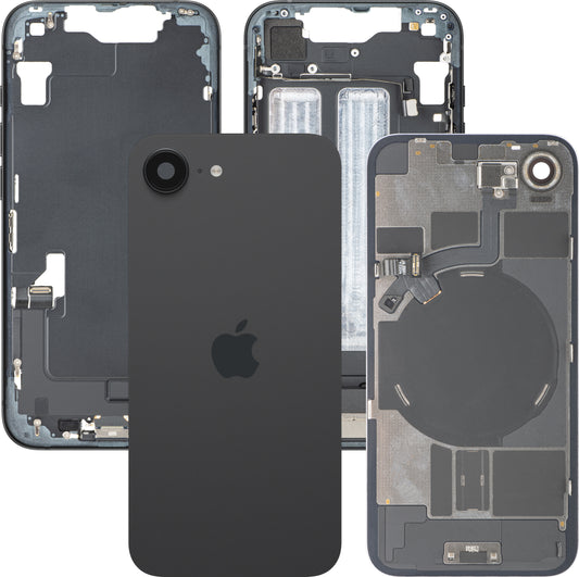 Pokrov baterije Apple iPhone 17e, z srednjim ohišjem, popolni deli, črn, Swap Premium