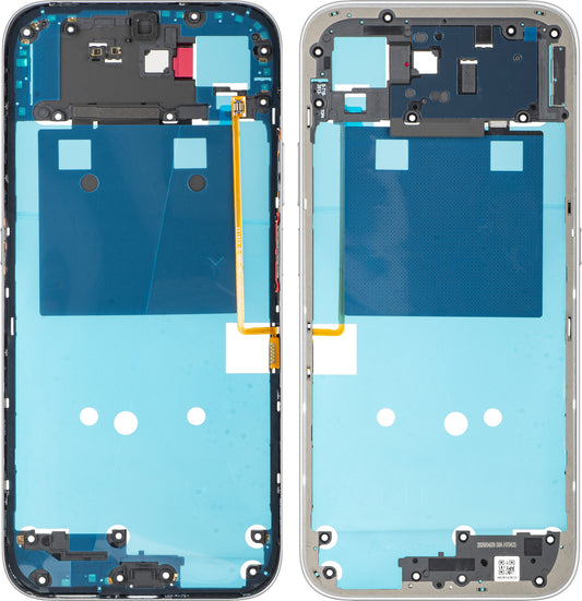 Srednji pokrov Honor 600 Smart, bel (Meteor Silver), servisni paket 9707ADNS