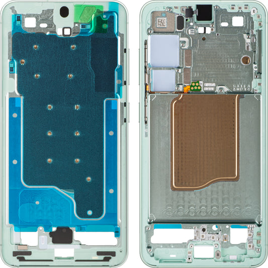 Srednji ohišje Samsung Galaxy S25 S931, Zelena (Mint), Service Pack GH82-36328B