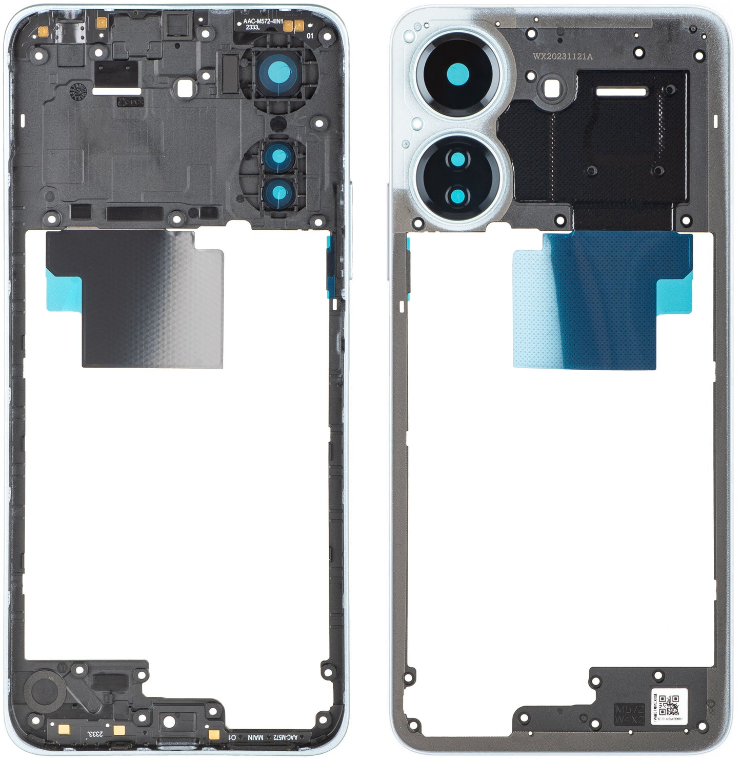 Ohišje sredine Xiaomi Redmi 13C, Bela (Glacier White), Service Pack 560003C3UA00