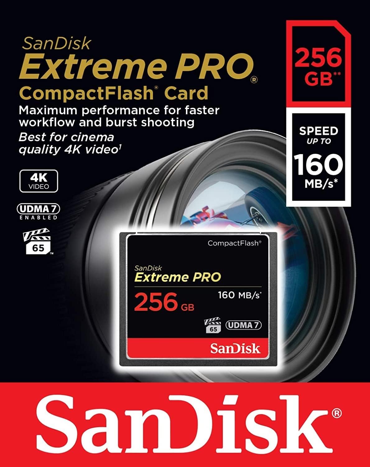 Spominska kartica CompactFlash SanDisk Extreme Pro, 256Gb, UDMA 7 SDCFXPS-256G-X46