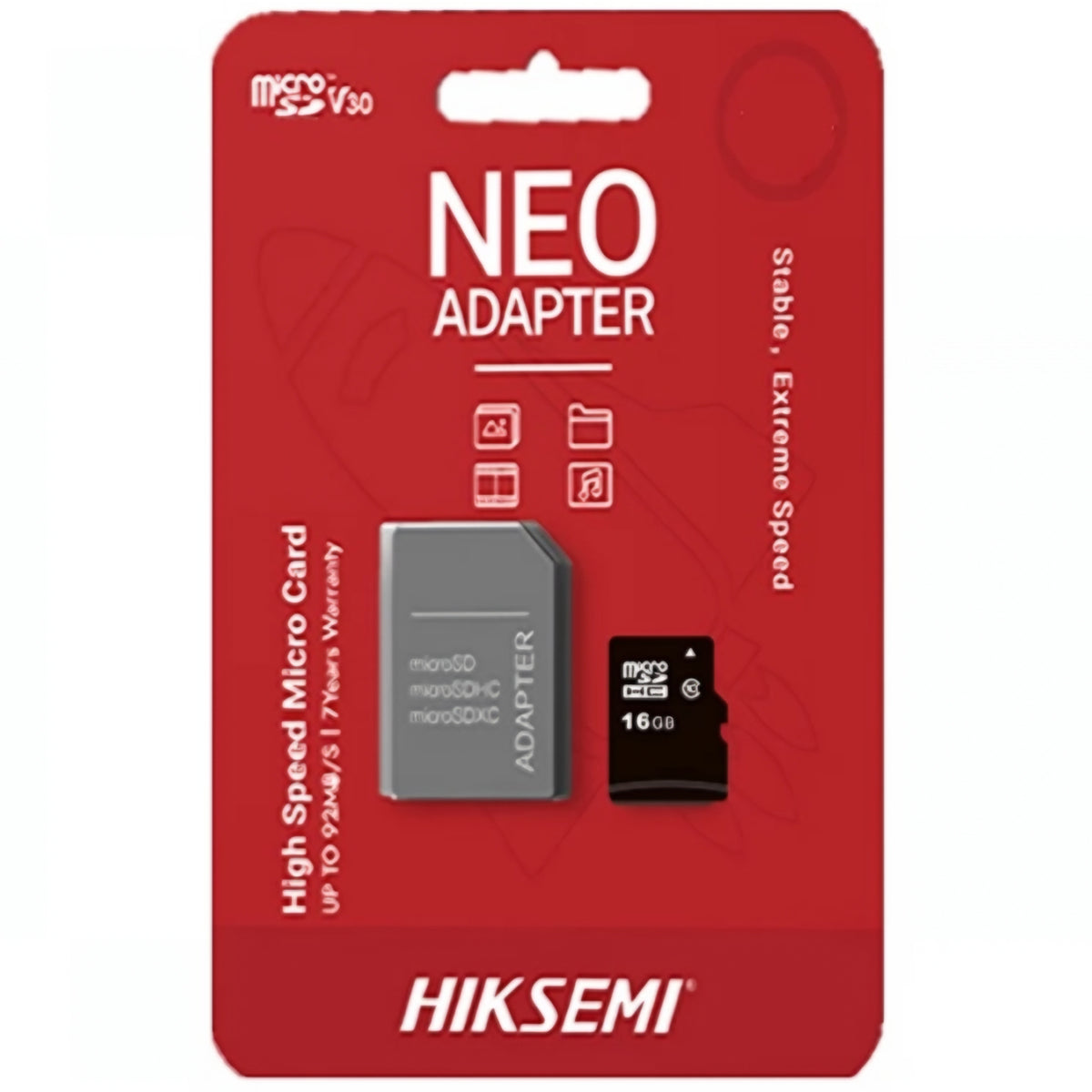 Pomnilniška kartica microSDHC Hiksemi, 16Gb, razred 10, z adapterjem HS-TF-C1/16G/a