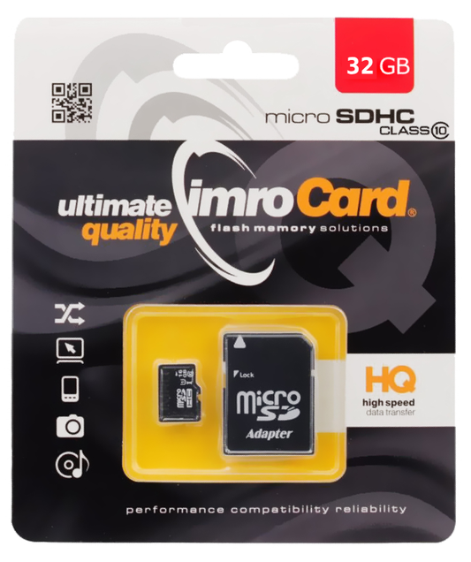 MicroSDHC pomnilniška kartica Imro, 32GB, razred 10 / UHS-1 U1, z adapterjem