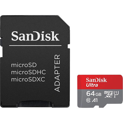 Spominska kartica microSDXC SanDisk Ultra Android A1, 64Gb, Razred 10 / UHS-1 U1, Z adapterjem SDSQUAB-064G-GN6MA