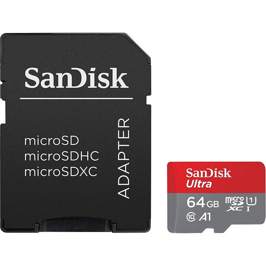 Spominska kartica microSDXC SanDisk Ultra Android A1, 64Gb, Razred 10 / UHS-1 U1, Z adapterjem SDSQUAB-064G-GN6MA