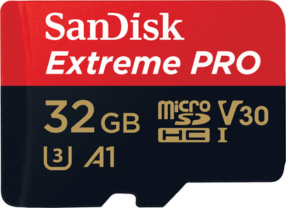 Spominska kartica microSDHC SanDisk Extreme Pro, 32Gb, Razred 10 / UHS-1 U3, Z adapterjem SDSQXCG-032G-GN6MA
