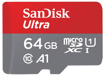 Spominska kartica microSDXC SanDisk Ultra Android A1, 64Gb, Razred 10 / UHS-1 U1, Z adapterjem SDSQUAB-064G-GN6MA