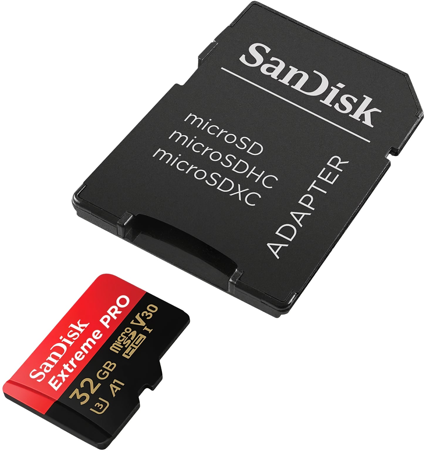 Spominska kartica microSDHC SanDisk Extreme Pro, 32Gb, Razred 10 / UHS-1 U3, Z adapterjem SDSQXCG-032G-GN6MA
