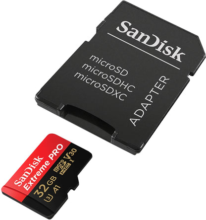 Spominska kartica microSDHC SanDisk Extreme Pro, 32Gb, Razred 10 / UHS-1 U3, Z adapterjem SDSQXCG-032G-GN6MA