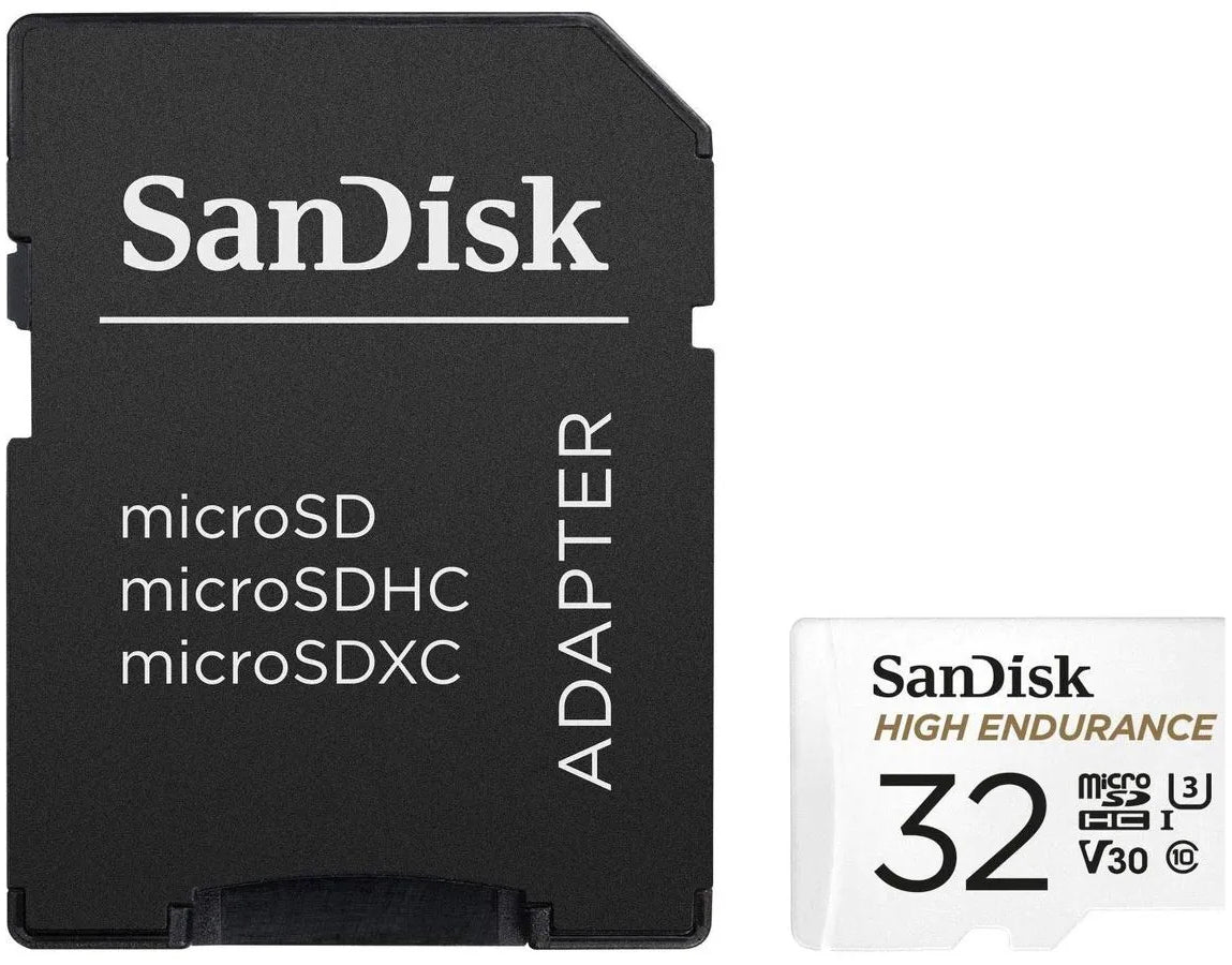 MicroSDHC pomnilniška kartica SanDisk High Endurance, 32GB, razred 10 / UHS-1 U3, z adapterjem SDSQQNR-032G-GN6IA