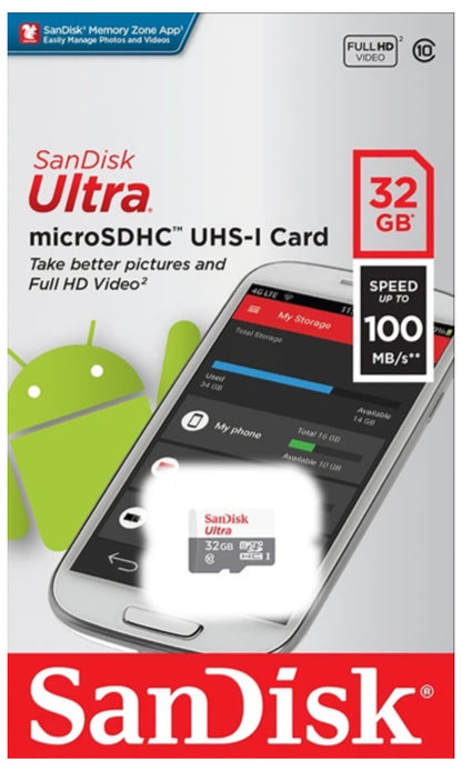 Spominska kartica microSDHC SanDisk Ultra, 32Gb, Razred 10 SDSQUNR-032G-GN3MN