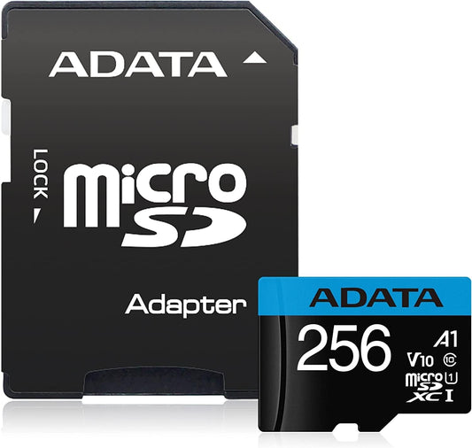 Pomnilniška kartica microSDXC Adata Premier, 256Gb, Razred 10 / UHS-1 U1, z adapterjem AUSDX256GUICL10A1-RA1