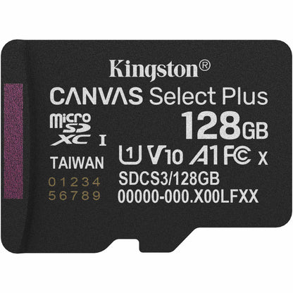 Spominska kartica microSDXC Kingston Canvas Select Plus Android A1, 128Gb, Razred 10 / UHS-1 U1 SDCS3/128GBSP