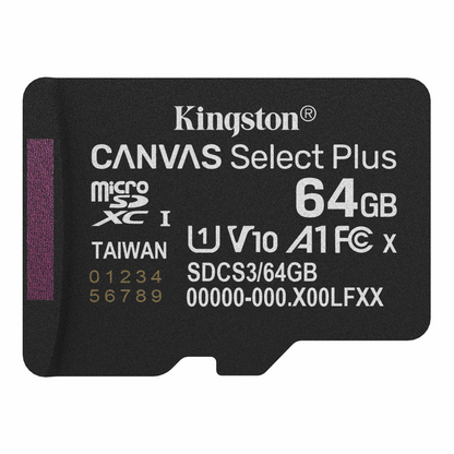 Spominska kartica microSDXC Kingston Canvas Select Plus Android A1, 64Gb, Razred 10 / UHS-1 U1 SDCS3/64GBSP