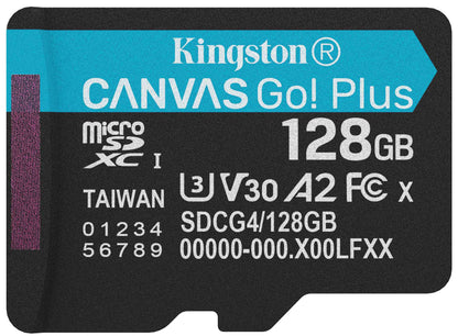 Spominska kartica microSDXC Kingston Canvas Go Plus Android A2, 128Gb, Razred 10 / UHS-1 U3 SDCG4/128GBSP