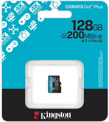Spominska kartica microSDXC Kingston Canvas Go Plus Android A2, 128Gb, Razred 10 / UHS-1 U3 SDCG4/128GBSP