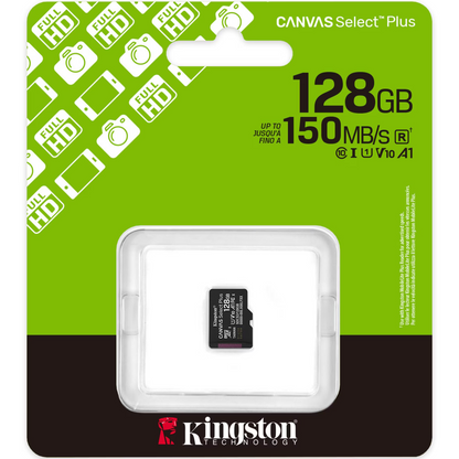 Spominska kartica microSDXC Kingston Canvas Select Plus Android A1, 128Gb, Razred 10 / UHS-1 U1 SDCS3/128GBSP