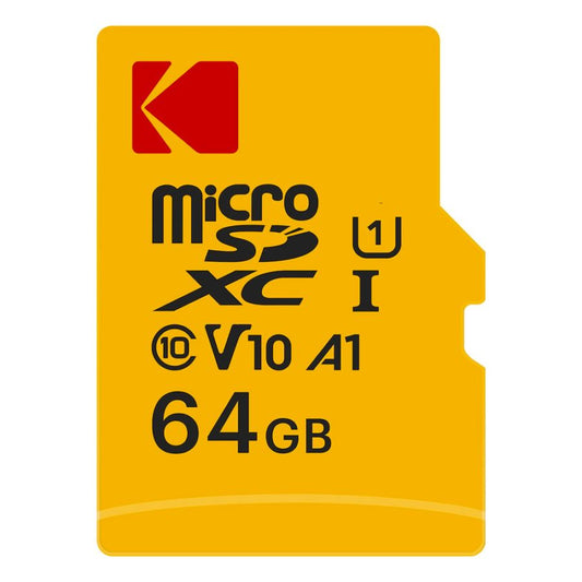 Kodak microSDXC Memory Card, 64Gb, Class 10 / UHS-1 U1, With Adapter EKMSDM64GXC10K