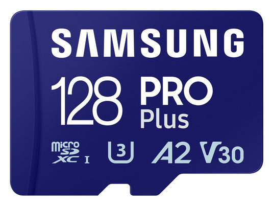 Spominska kartica microSDXC Samsung PRO Plus, 128Gb, Razred 10 / UHS-1 U3, z bralnikom kartic MB-MD128SB/WW