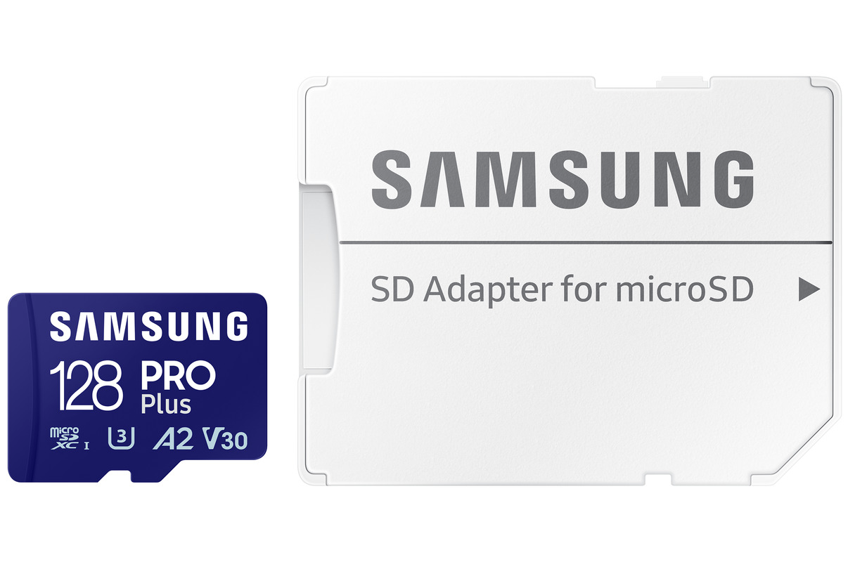 Samsung PRO Plus microSDXC Memory Card, 128Gb, Class 10 / UHS-1 U3, With Adapter MB-MD128SA/EU