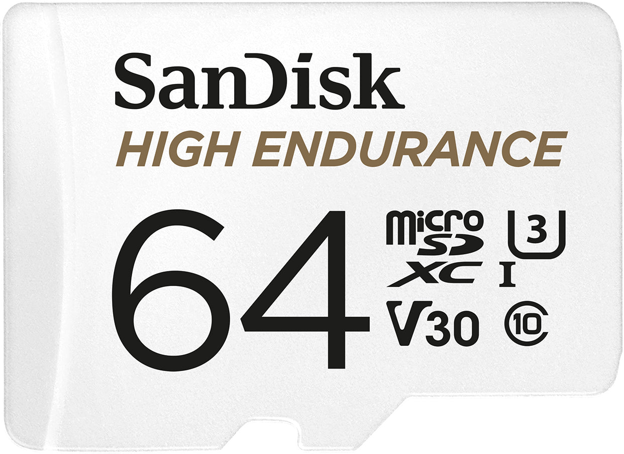 Spominska kartica microSDXC SanDisk High Endurance, 64Gb, Razred 10 / UHS-1 U3, Z adapterjem SDSQQNR-064G-GN6IA
