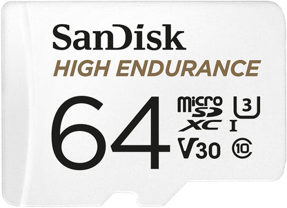 Spominska kartica microSDXC SanDisk High Endurance, 64Gb, Razred 10 / UHS-1 U3, Z adapterjem SDSQQNR-064G-GN6IA