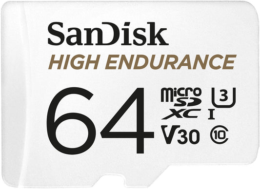 Spominska kartica microSDXC SanDisk High Endurance, 64Gb, Razred 10 / UHS-1 U3, Z adapterjem SDSQQNR-064G-GN6IA