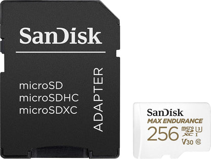 Pomnilniška kartica microSDXC SanDisk MAX Endurance, 256Gb, Razred 10 / UHS-1 U3, Z adapterjem SDSQQVR-256G-GN6IA