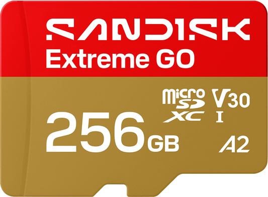 MicroSDXC pomnilniška kartica SanDisk Extreme GO Android A2, 256GB, razred 10 / UHS-1 U1 SDSQXGN-256G-GN6MN