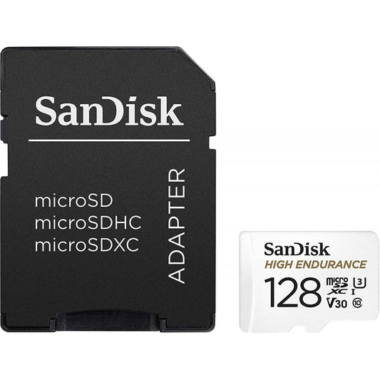 Spominska kartica microSDXC SanDisk High Endurance, 128Gb, Razred 10 / UHS-1 U3, Z adapterjem SDSQQNR-128G-GN6IA