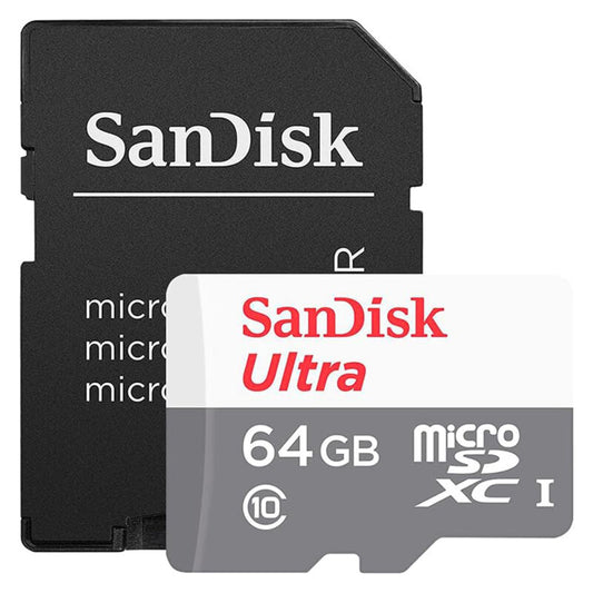 Spominska kartica microSDXC SanDisk Ultra, 64Gb, Razred 10, Z adapterjem SDSQUNR-064G-GN6TA