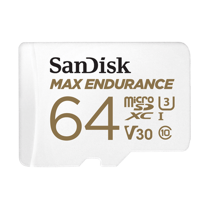 Spominska kartica microSDXC SanDisk MAX Endurance, 64Gb, Razred 10 / UHS-1 U3, Z adapterjem SDSQQVR-064G-GN6IA