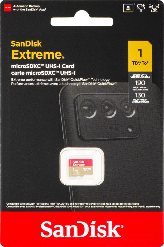 Spominska kartica microSDXC SanDisk Extreme, 1TB, Razred 10 / UHS-1 U3 SDSQXAV-1T00-GN6MN