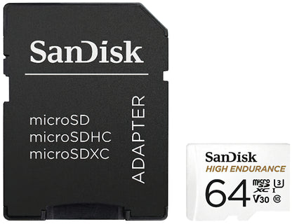 Spominska kartica microSDXC SanDisk High Endurance, 64Gb, Razred 10 / UHS-1 U3, Z adapterjem SDSQQNR-064G-GN6IA