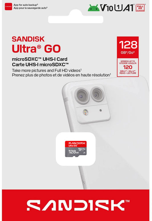 Kartica za pomnilnik microSDXC SanDisk Ultra GO Android A1, 128Gb, Razred 10 / UHS-1 U1 SDSQUGN-128G-GN6MN