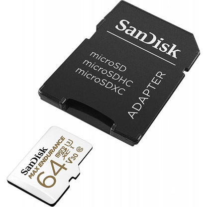Spominska kartica microSDXC SanDisk MAX Endurance, 64Gb, Razred 10 / UHS-1 U3, Z adapterjem SDSQQVR-064G-GN6IA