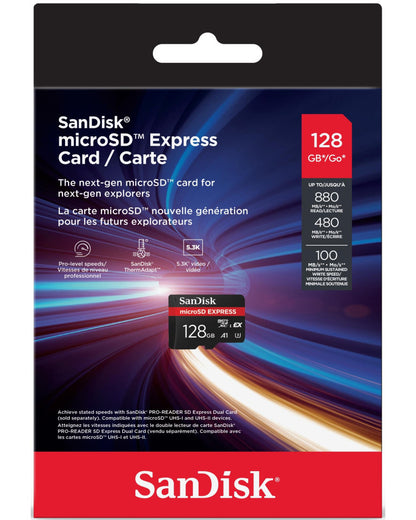 Spominska kartica microSDXC SanDisk Express, 128Gb, Razred 10 / UHS-1 U3 SDSQXFN-128G-GN4NN