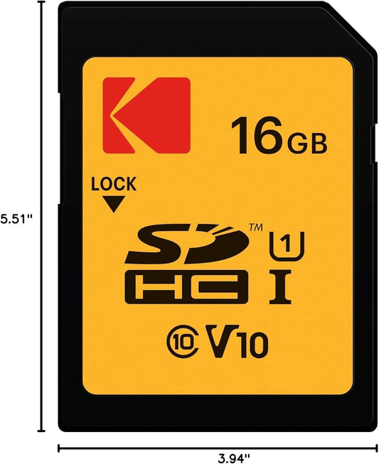 Pomnilniška kartica SDHC Kodak Premium Performance, 16Gb, Razred 10 / UHS-1 U1 EKMSD16GHC10K