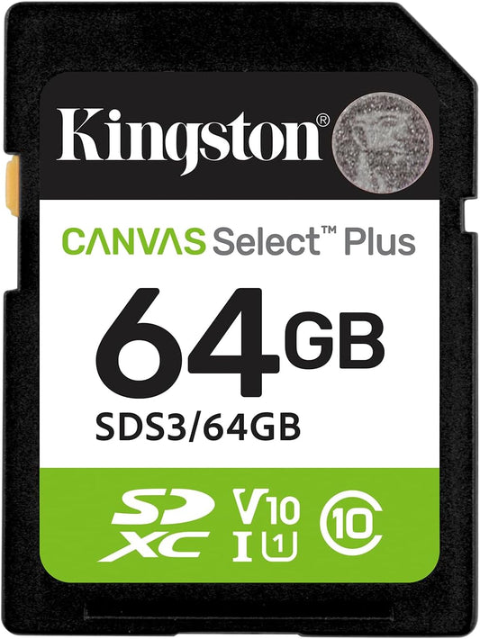 Spominska kartica SDXC Kingston Canvas Select Plus, 64Gb, Razred 10 / UHS-1 U1 SDS3/64GB