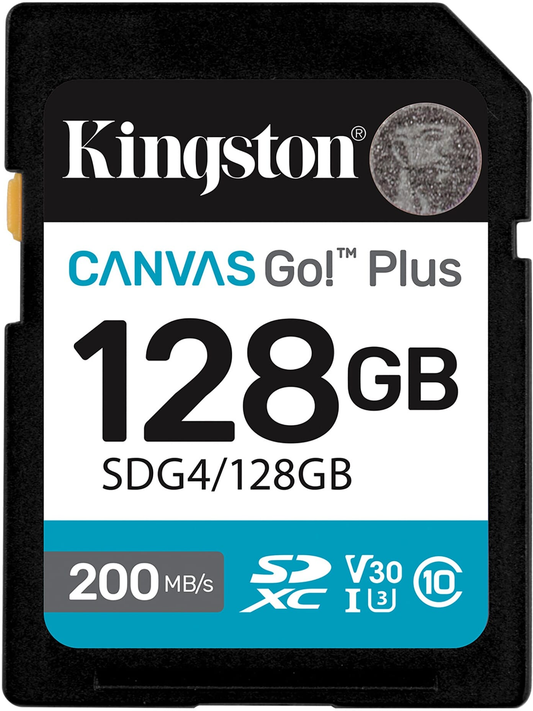SDXC pomnilniška kartica Kingston Canvas Go Plus, 128GB, razred 10 / UHS-1 U3 SDG4/128GB