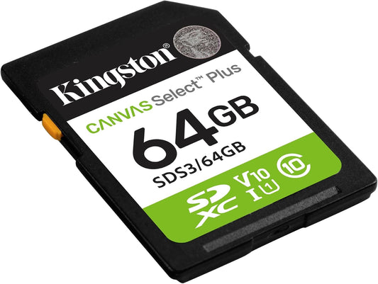 Spominska kartica SDXC Kingston Canvas Select Plus, 64Gb, Razred 10 / UHS-1 U1 SDS3/64GB