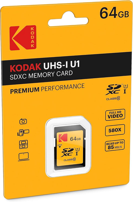Spominska kartica SDXC Kodak, 64Gb, Razred 10 / UHS-1 U1 EKMSD64GXC10K