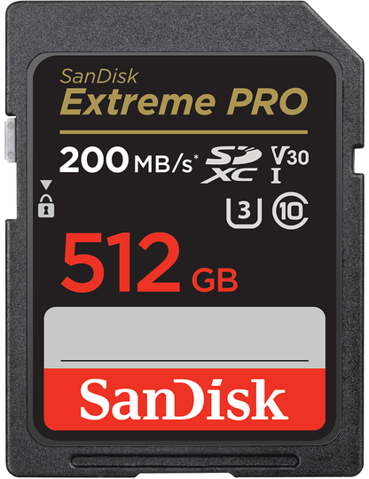 SDXC pomnilniška kartica SanDisk Extreme Pro, 512GB, razred 10 / UHS-1 U3 SDSDXXD-512G-GN4IN