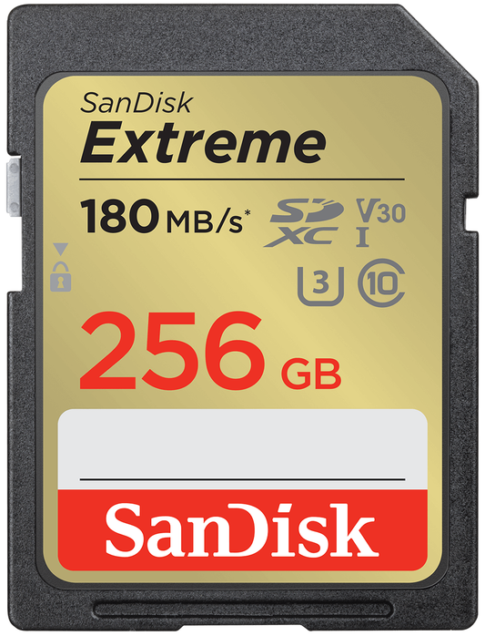 SDXC pomnilniška kartica SanDisk Extreme, 256GB, razred 10 / UHS-1 U3 SDSDXVV-256G-GNCIN