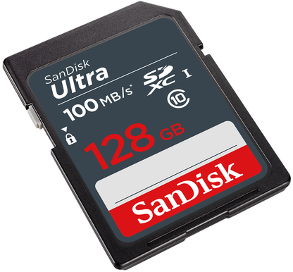 SanDisk Ultra SDXC Memory Card, 128GB, Class 10 SDSDUNR-128G-GN3IN