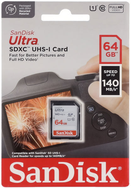 Spominska kartica SDXC SanDisk Ultra, 64Gb, Razred 10 / UHS-1 U1 SDSDUNB-064G-GN6IN