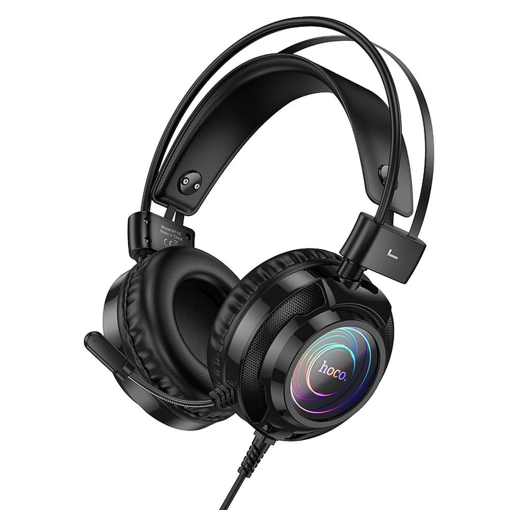 Gaming slušalke 3,5 mm HOCO W110, RGB, črne