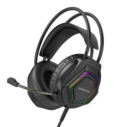 Borofone BO105 Thunder 3.5mm Gaming Headphones, RGB, 2m, Black