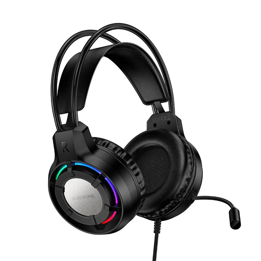 Gaming slušalke 3.5mm Borofone BO112 Wave, RGB, 2m, črne